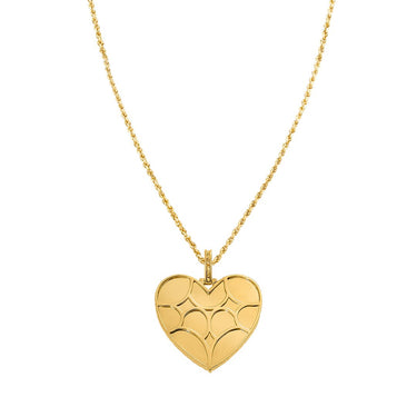 Yellow Diamond Heart Memory Pendant in 10k Yellow Gold 1.83 Ctw